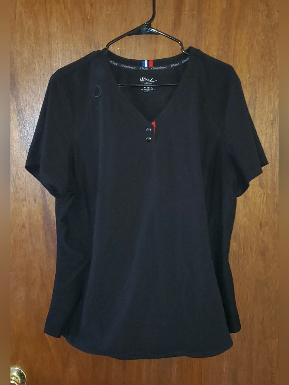 Cherokee Iflex Black Scrub Top Sz Xl